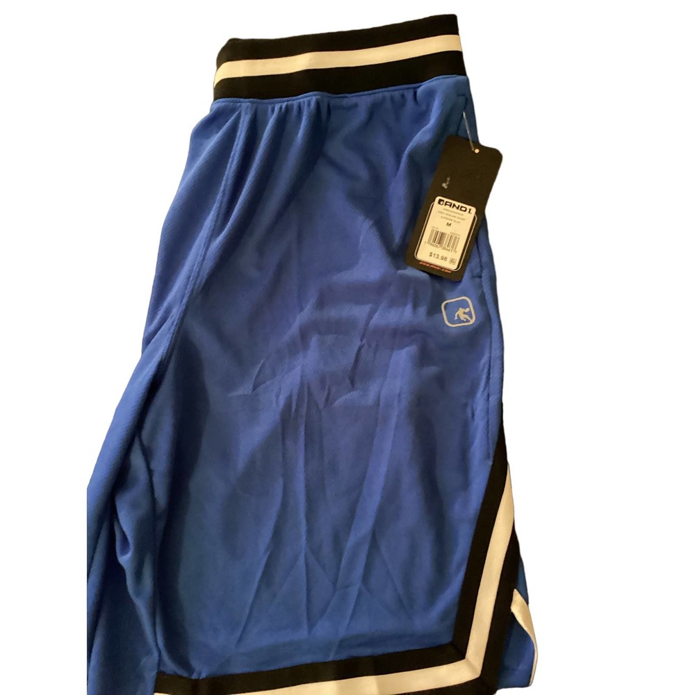 NWT Boys Size Medium And1 Sideline Short Blue & Black.; Width 15 3/4” Length 21”